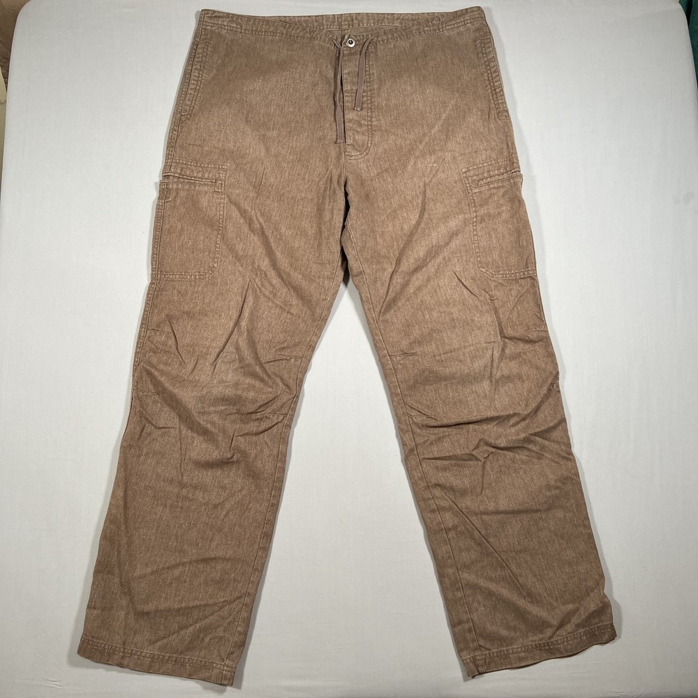 Patagonia Mens XL Brown Hemp Blend Cargo Hi Wire Drawstring Pants